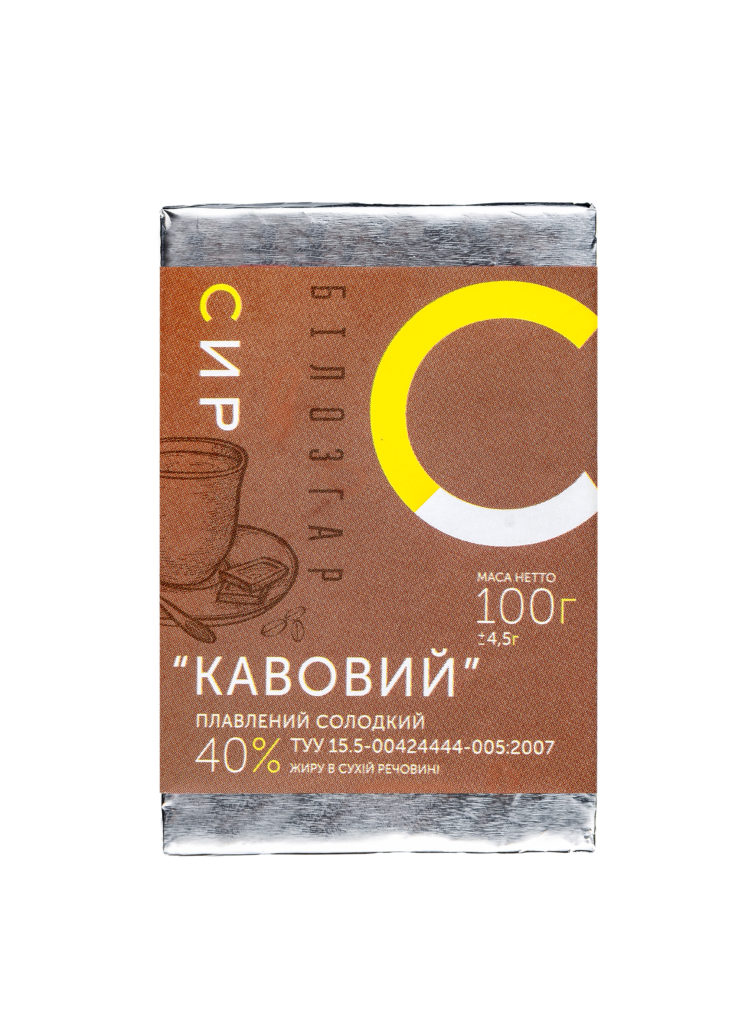 Sweet processed cheese “Kavovyi”,  40% of fat in dry matter