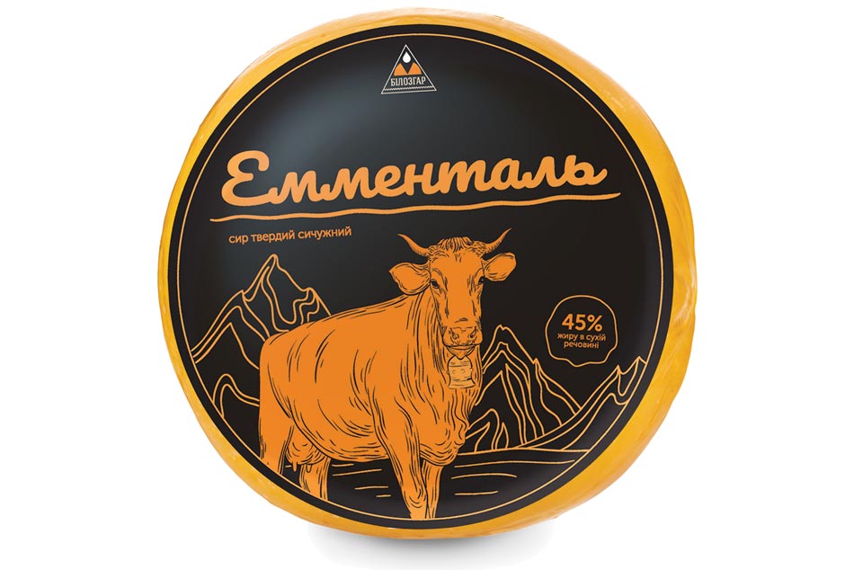 Rennet hard cheese 'Emental', 45% of fat in dry matter