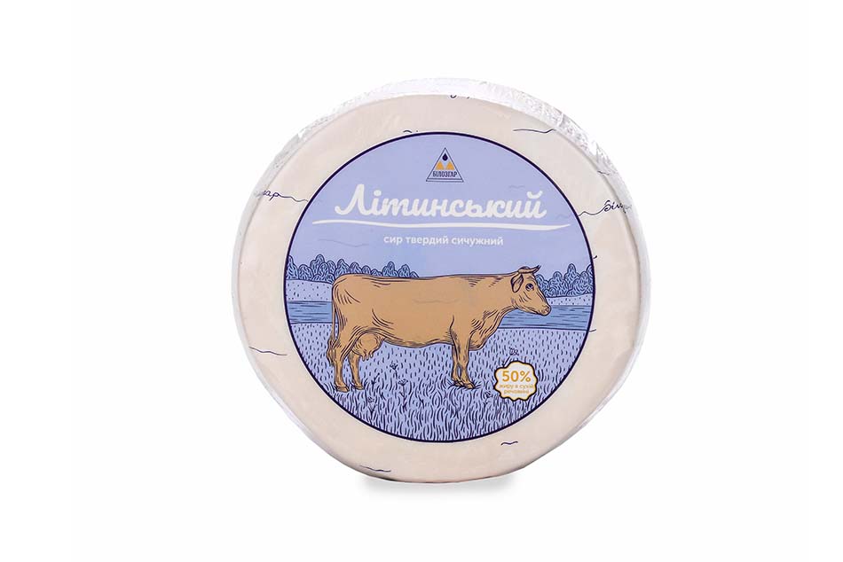 Rennet hard cheese 'Litynskyi', 50% of fat in dry matter
